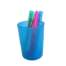 Porta Lápis Translúcido Azul Marca 320 | Organização Prática e Moderna