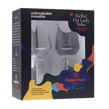 Copo de Água Tritan HappyGlass Lady Yoko 400ml - Pack de 4 unidades | Loja online bluepixel.pt