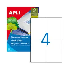 Etiquetas A4 105x148mm 100Fls Apli - Pack de 400 etiquetas para impressora | bluepixel.pt