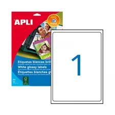 Etiquetas Apli 199,6x289,1mm Brancas Glossy - Pack 10 folhas | Loja BluePixel