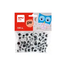 Olhinhos Redondos Autocolantes Pretos 7-15mm - Pack de 100 unidades | Apli