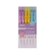 Marcador Apagável Dupla Ponta Apli 6un - Escrita Reutilizável para Escola e Escritório