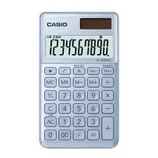 Calculadora de Bolso Casio SL1000SCBU Azul Claro - 10 Dígitos | bluepixel.pt