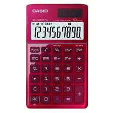 Calculadora de Bolso Casio SL1000TWRD Vermelha - 10 Dígitos | bluepixel.pt