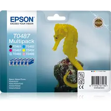 Tinteiro EPSON T0487 Multipack 6 Cores para Stylus Photo R200/220/300/320/340 e RX64/500/600/620 | BluePixel.pt