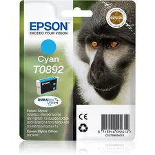 Tinteiro EPSON T0892 Ciano com Alarme RF para Stylus S2x, SX1xx/2xx/4xx e Stylus Office BX300 | bluepixel.pt