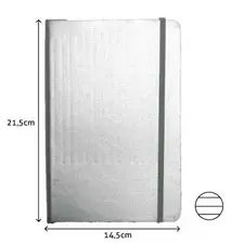 Bloco Notas Pautado 21,5x14,5cm Semi Pele Cinza - Marca 425 | Loja BluePixel