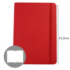 Bloco Notas Liso 21,5x14,5cm Semi Pele Vermelho - Marca 425 | Papelaria de Qualidade