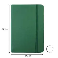 Bloco Notas Pautado 21,5x14,5cm Semi Pele Verde - Marca 425 | Loja BluePixel