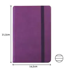 Bloco de Notas Pautado 21,5x14,5cm Semi Pele Roxo - Marca 425 | Loja BluePixel