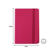 Bloco de Notas Pautado 14x9cm Semi Pele Rosa - Marca 425 | Loja BluePixel