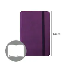 Bloco de Notas Liso 14x9cm Semi Pele Roxo - Marca 425 | Loja BluePixel