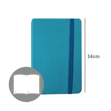 Bloco Notas Liso 14x9cm Semi Pele Azul Turquesa - Marca 425 | Loja BluePixel