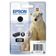 Tinteiro EPSON 26 Preto para Impressoras Expression Premium XP-5xx/6xx/7xx/8xx | BluePixel.pt