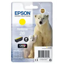 Tinteiro Amarelo Epson 26 para Impressoras Expression Premium XP-5xx/6xx/7xx/8xx | Bluepixel.pt