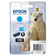 Tinteiro EPSON 26 Ciano XL com Alarme RF para Impressoras Expression Premium XP-5xx/6xx/7xx/8xx | bluepixel.pt