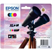 Tinteiro EPSON 502 Multipack 4 Cores XL Black/Std. para Impressoras XP-5100/5 e WF-2860/5 | BluePixel.pt