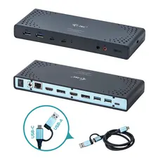Estação de Ligação Dualdock USB-C/USB 3.0 511 I-TEC com HDMI, DisplayPort, Ethernet e Carregamento PD 65W