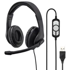 Headset USB Hama 139924 I PC - Microfone ajustável, som de alta qualidade para trabalho e lazer na bluepixel.pt