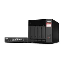 QNAP TS-473A NAS com Switch QSW-1105-5T - Potente Solução de Armazenamento e Rede