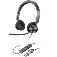 Headset HP Poly Blackwire 3320 Stereo Microsoft Teams USB-C + Adaptador | Loja BluePixel