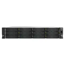 Servidor NAS QNAP 2U 12-bay AMD Ryzen 7000 8C16T 5.3 GHz 32GB M.2 PCIe Fonte Dupla 550W Rack com Rails