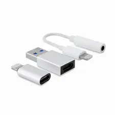 Kit de Cabos Lightning e Adaptadores USB/USB-C 507 COOLBOX LIGHTNING CABLE + USB/USB-C ADAPTERS