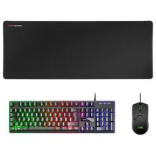 Conjunto Gaming 3 em 1 MARS GAMING MCPX RGB - Teclado, Rato e Mousepad XL Preto