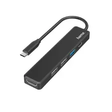 HAMA USB-C Multiport Hub 5 Portas com USB-A, USB-C e HDMI - Modelo 200117
