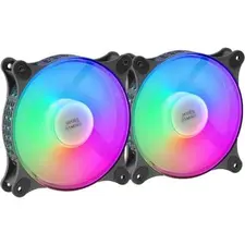 MARS GAMING MFDUO 12CM 2X FAN KIT FRGB FDB BEARING ULTRA-SILENT BLACK | Loja online bluepixel.pt