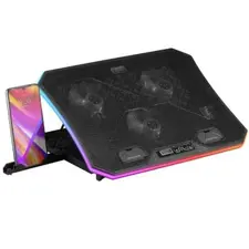 Cooler para Notebook 19'' com 3 Ventoinhas ARGB e Suporte para Telefone - Marca 519 MARS GAMING MNBC6