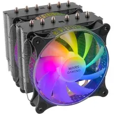 Cooler CPU MARS GAMING MCPU-XT Dual Tower com 2 Ventoinhas ARGB 12cm, 6 Heatpipes, 300W - Preto | bluepixel.pt