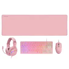Kit Gaming 519 MARS GAMING MCP-RGB3 4IN1 TKL RGB, Rato 3200DPI, Headset FRGB e Mousepad XXL Rosa | Loja BluePixel