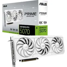 ASUS Prime GeForce RTX 5070 White OC Edition 12GB GDDR7 - Placa gráfica de alto desempenho para gaming e criação