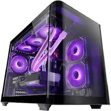 Gabinete MARS GAMING MC-FUSIONM MATX com vidro temperado e suporte a watercooling - Preto