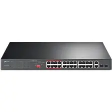 Switch TP-LINK 26-Port 10/100Mbps PoE+ com 2 Portas Gigabit e SFP | bluepixel.pt