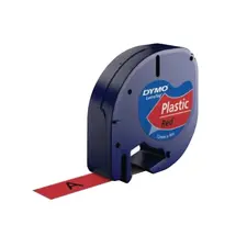 Fita 12mm x 4m Preto/Vermelho - Marca 195 | Loja BluePixel