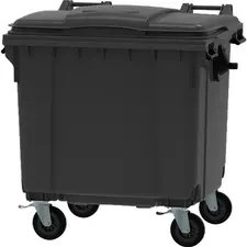 Contentor de 1100L em Polietileno com Rodas e Tampa Cinza | Loja BluePixel