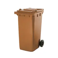 Contentor de 240L em Polietileno Castanho com 2 Rodas e Tampa - Marca 300