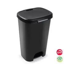 Contentor de 50L em Plástico Preto com Pedal - Marca 359 | Loja BluePixel