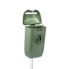 Papeleira Urbana 50L para Poste Verde - Resistente e Prática | bluepixel.pt