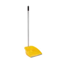 Pá de lixo com cabo metálico amarelo - Ferramenta resistente para limpeza | bluepixel.pt