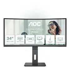 Monitor Profissional Curvo AOC CU34P3CV 34'' WQHD - Ajustável em Altura em Preto | bluepixel.pt
