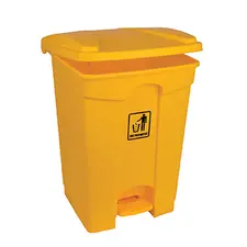 Contentor de 45L em Plástico Amarelo com Pedal | Loja BluePixel