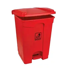 Contentor de 45L em Plástico Vermelho com Pedal | Loja BluePixel