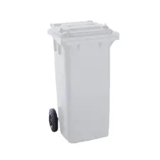 Contentor 120L em Plástico Branco com 2 Rodas e Tampa - Loja BluePixel