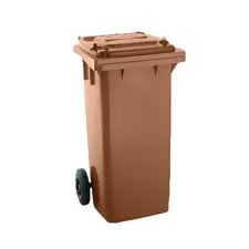 Contentor 120L em Plástico com 2 Rodas Castanhas e Tampa | Loja BluePixel