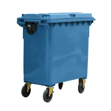 Contentor de 800L em Plástico Azul com 4 Rodas e Tampa | Loja BluePixel.pt