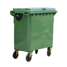 Contentor de 800L em Plástico com 4 Rodas Verdes e Tampa Verde - Loja BluePixel