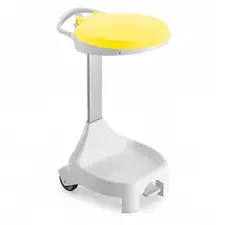 Contentor 120L Smile W-70 com Pedal e Rodas - Cor Branco/Amarelo | Loja BluePixel